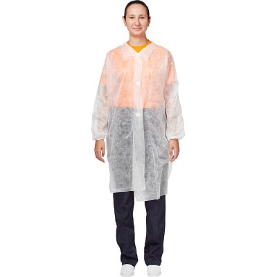 Халат на липучках (30 гр) 4XL белый (10 шт/упак)
