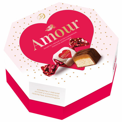 Конфеты глазированные KONTI «Amour» из мягкой нуги и карамели, 150 г