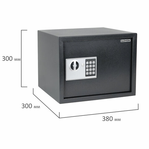 Сейф мебельный DASWERK SC-300EL (300×380х300 мм), электронный замок, графит
