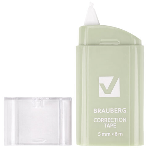 Корректирующая лента BRAUBERG COMPACT PASTEL5 мм х 6 мКОМПЛЕКТ 6 штукпенал с zip-lock272496