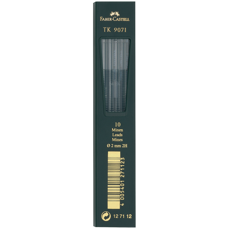 превью Грифели для цанговых карандашей Faber-Castell «TK 9071», 10шт., 2.0мм, 2H