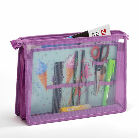 Папка для труда BRAUBERG А42 отделениямолния сверхуорганайзер«Ice cream»270153