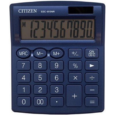 Калькулятор настольный компактный Citizen SDC810NRNVE 10-разрядный синий