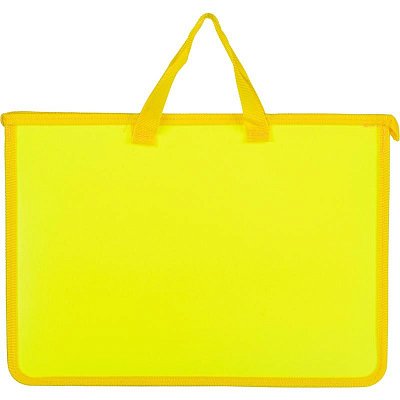 Папка-портфель пластиковая Attache Neon А4+ желтая (340×245 мм, 1 отделение)