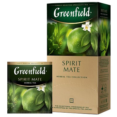 Чай Greenfield Spirit Mate травяной с мятой и лаймом 25 пакетиков