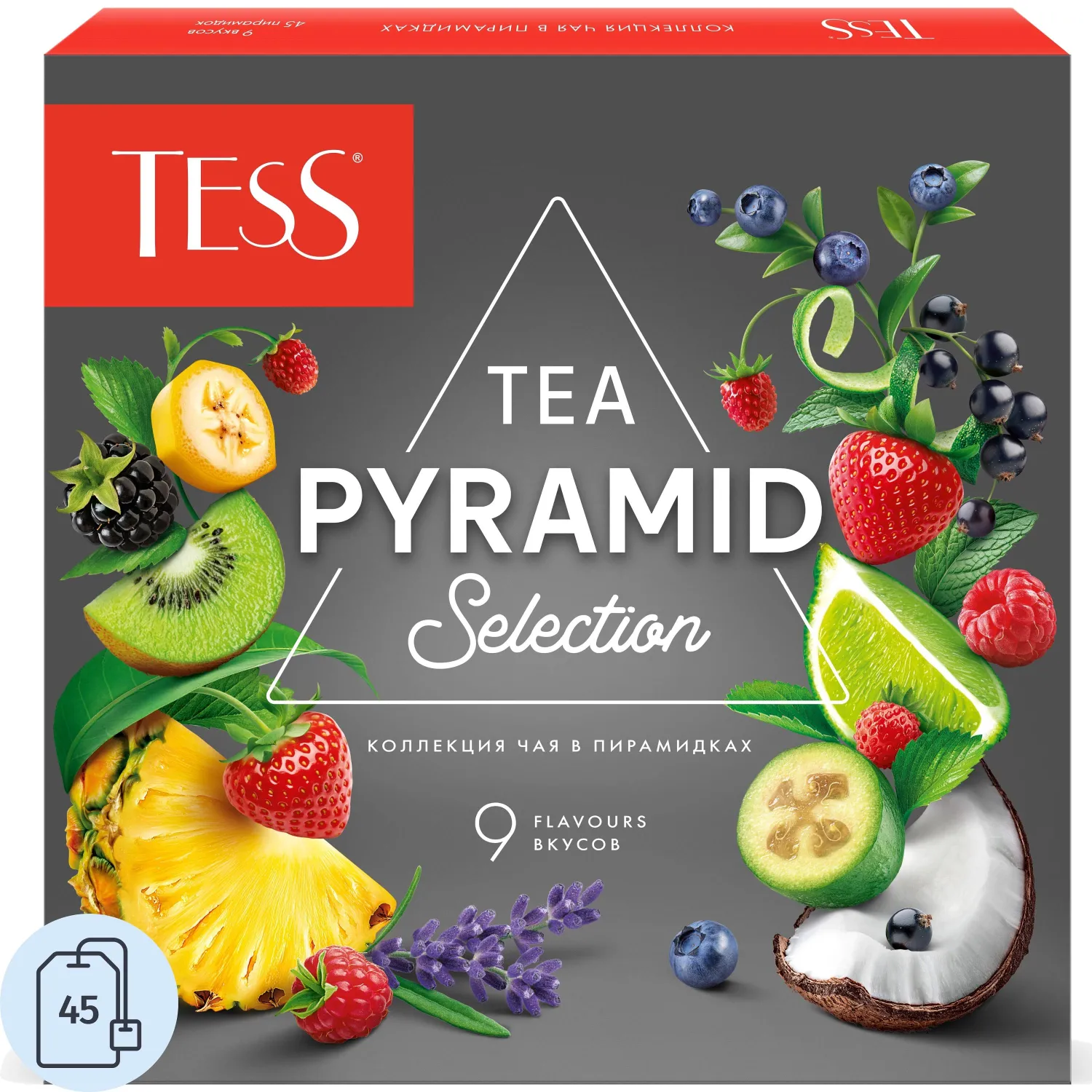 Чай ассорти Tess Pyramid Tea Selection 45 пирамидок