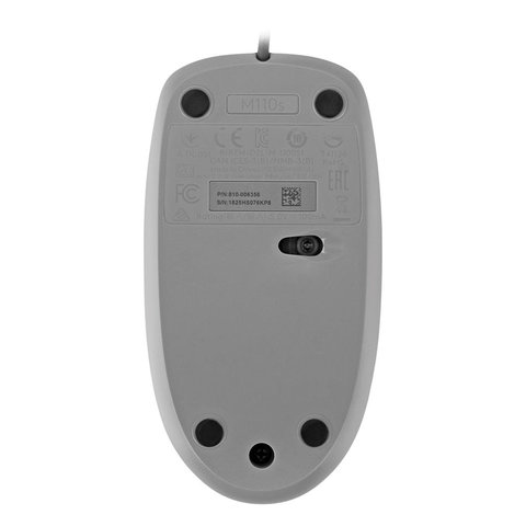 Мышь проводная LOGITECH M110, USB, 2 кнопки+1 колесо-кнопка, оптическая, серая