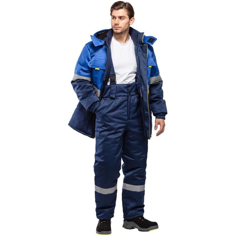 Куртка рабочая зимняя мужская з43-КУ с СОП васильковая/синяя (размер 56-58, рост 182-188)