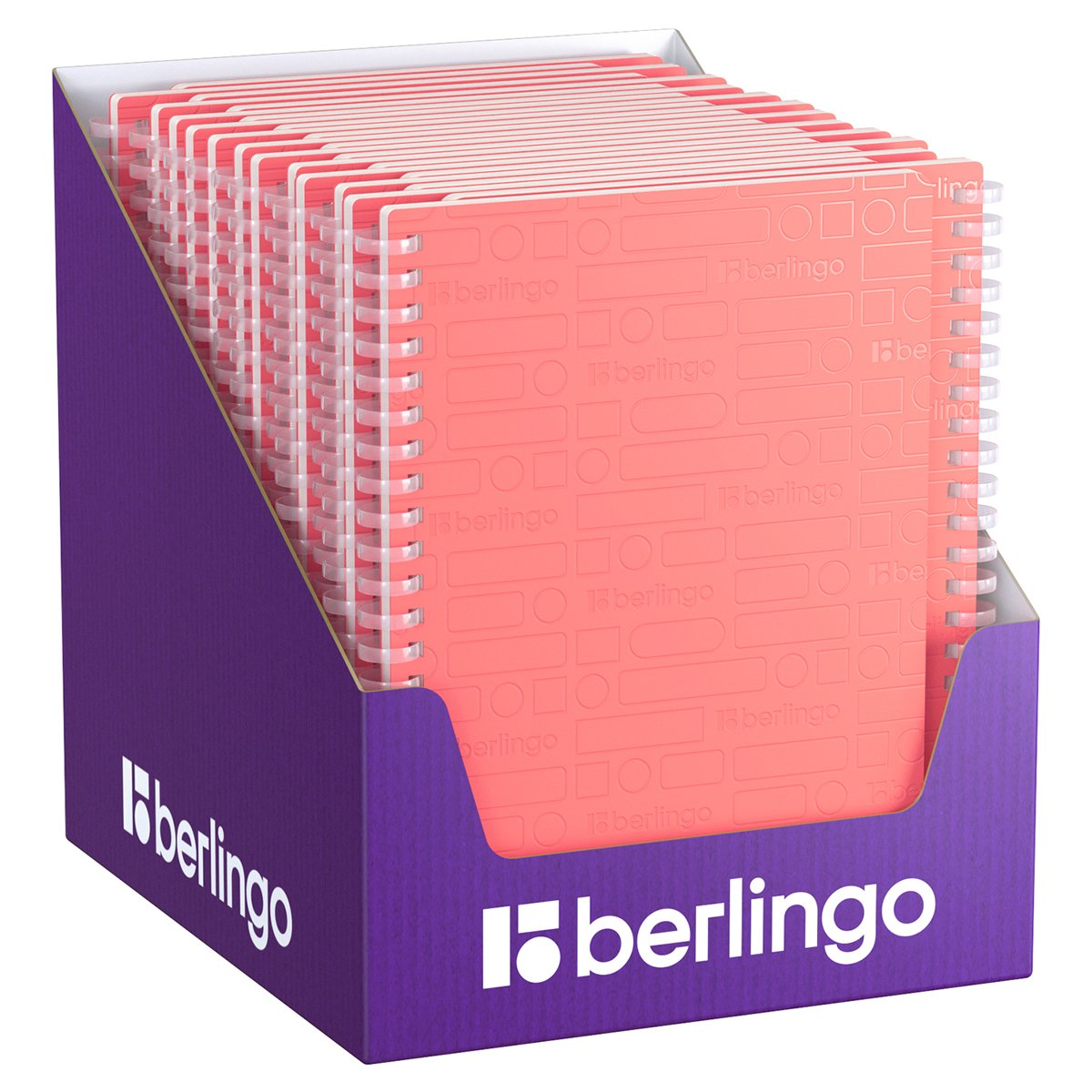 Бизнес-тетрадь A5, 80л., Berlingo «Your Way», клетка, на силиконовом гребне, 80г/м2, пластик обложка 600мкм, коралловая
