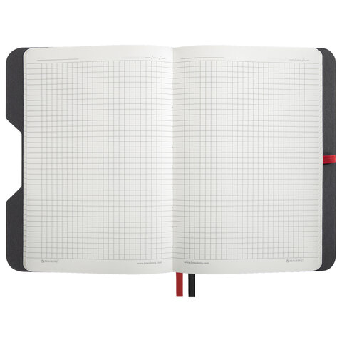 Блокнот А5 (148×218 мм), BRAUBERG «NOTE», под кожу софт-тач, с резинкой, 80 л., клетка, красный