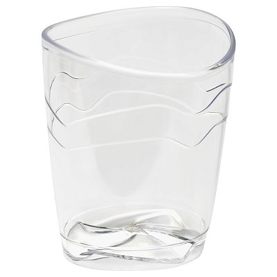 Подставка-стакан СТАММ «Вега», пластиковая, овальная, прозрачная