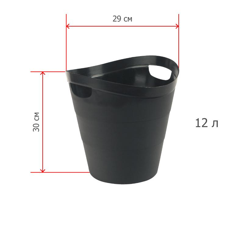 Корзина для бумаг 12л Uniplast КХУ-01 черная