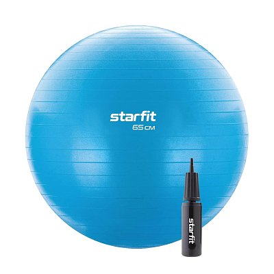 Фитбол STARFIT GB-109 65см,1000гр антивзрыв, с ручн насосом, син, УТ-00020819