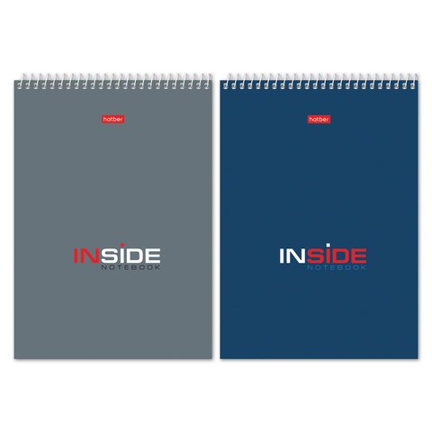 превью Блокнот А5, 80 л., гребень, жесткая подложка, HATBER, «INSIDE» («Офисный»), 145×205 мм, 80Б5С1гр