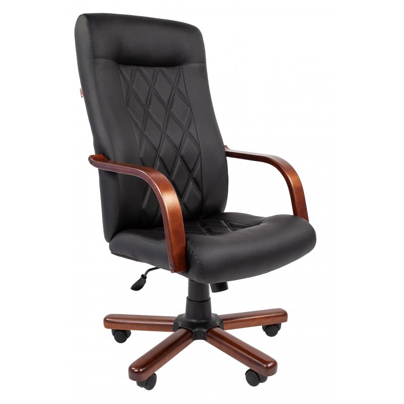 Кресло для руководителя Easy Chair 430 черное (искусственная кожа/массив дерева/металл)