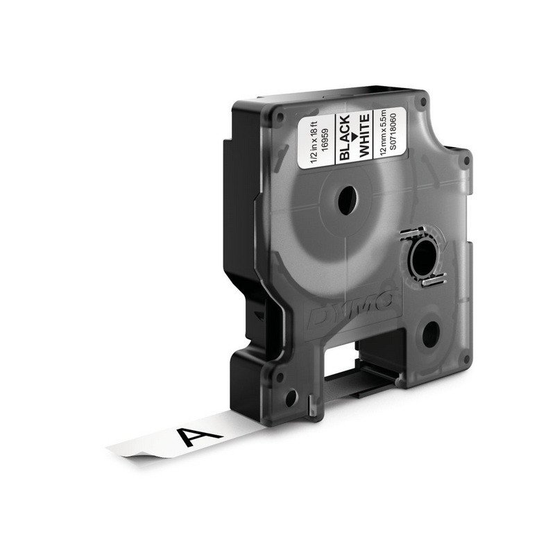 Картридж для принтера этикеток DYMO S0718060 (12 мм x 5.5 м, цвет ленты белый, шрифт черный)