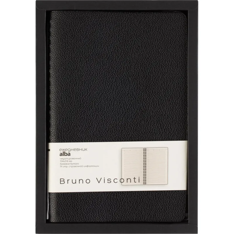 Ежедневник недатированный Bruno Visconti Alba искусственная кожа А5 136 листов чёрный, 3-783/01