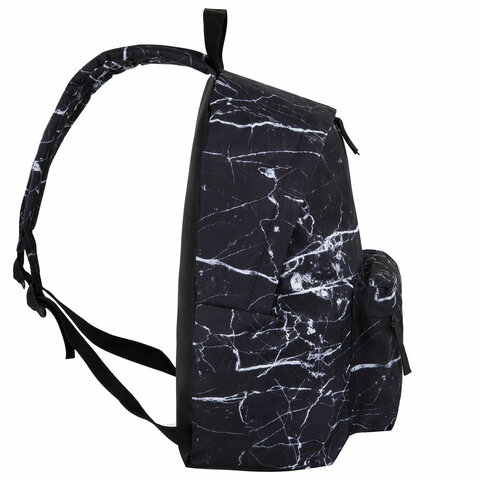 Рюкзак BRAUBERG универсальный, сити-формат, «Black marble», 20 литров, 41×32х14 см