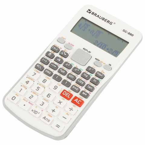 Калькулятор инженерный двухстрочный BRAUBERG SC-880-N (165×84 мм), 417 функций, 10+2 разрядов, БЕЛЫЙ