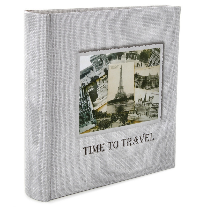 превью Фотоальбом Time to travel на 100 фотографий серый 10×15 см
