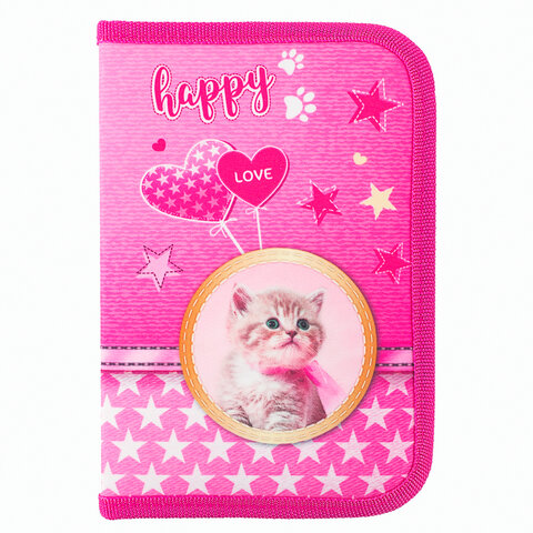 Пенал BRAUBERG1 отделение1 откидная планкаполиэстер21×14 см«Happy kitten»270308