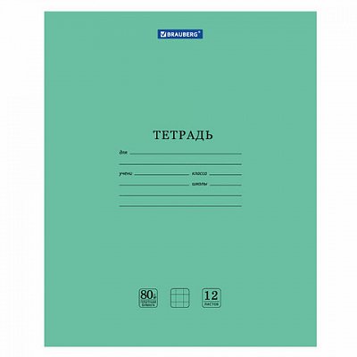 Тетрадь BRAUBERG «EXTRA» 12 л., клетка, плотная бумага 80 г/м2, обложка картон, 105706
