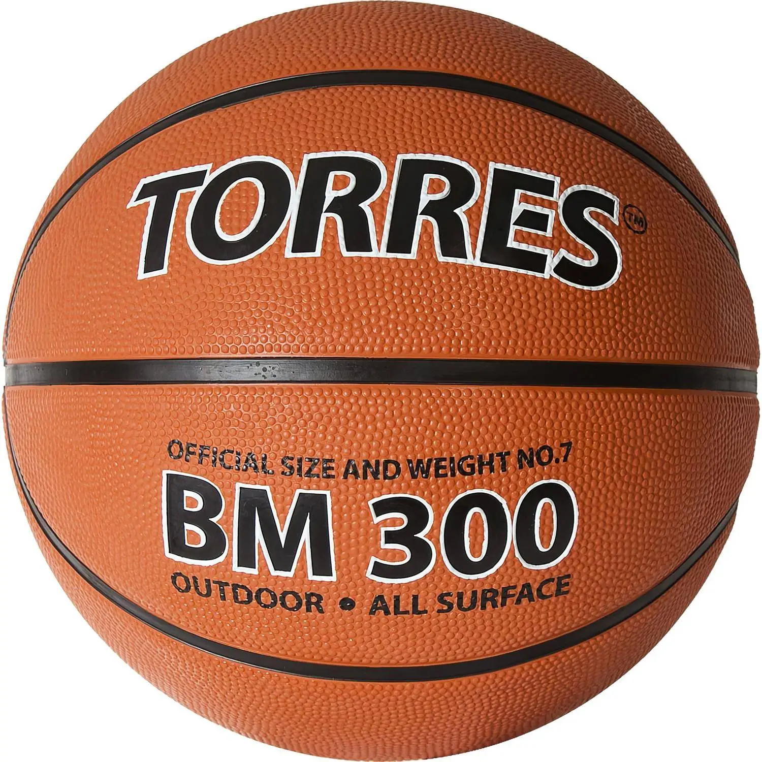 Мяч баскетбольный Torres BM300 №7 оранжевый/чёрный