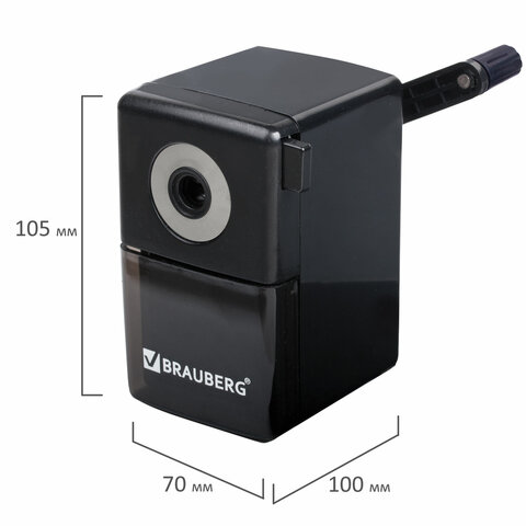 Точилка механическая BRAUBERG «BlackJack», металлический механизм, цвет чёрный