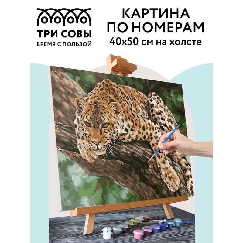 Картина по номерам на холсте ТРИ СОВЫ «Хищник», 40×50, с акриловыми красками и кистями