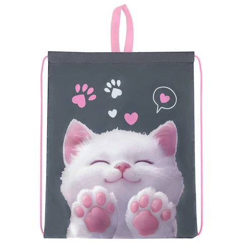Мешок для обуви BRAUBERG KIDS, с петлей, 42×34 см, «Кот-мурлыка»
