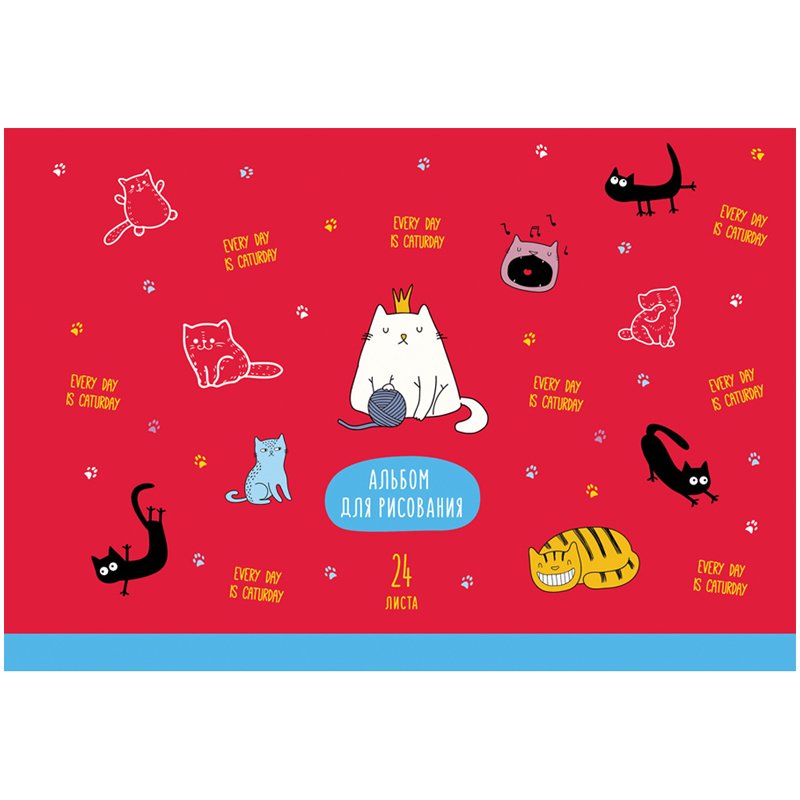 Альбом для рисования 24л., А4, на скрепке BG «Cats&Cats»