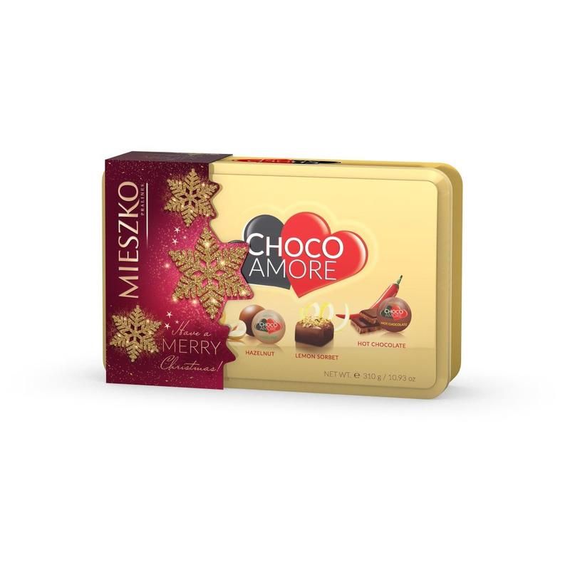 превью Набор конфет Mieszko Choco Amore ассорти в жестяной банке 310 г