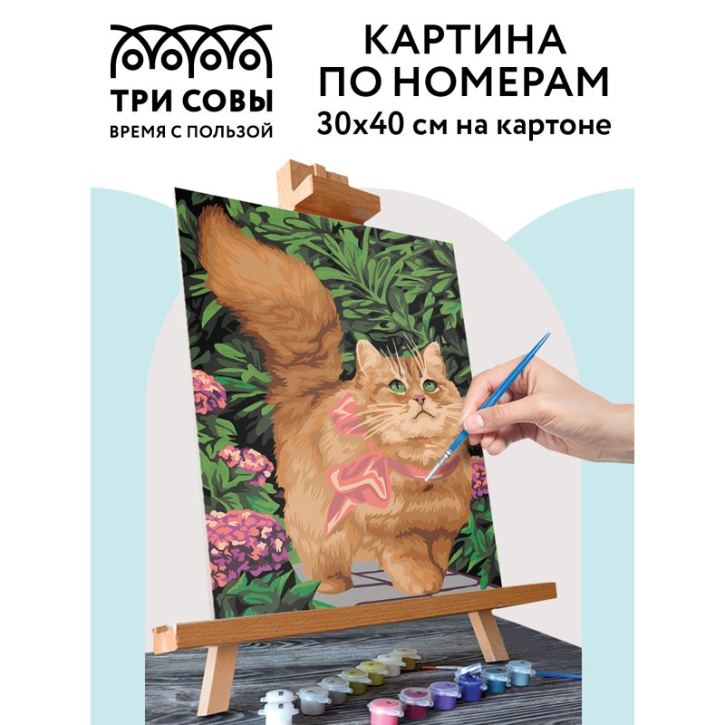 Картина по номерам на картоне ТРИ СОВЫ «Прогулка по саду», 30×40, с акриловыми красками и кистями