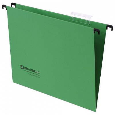 Подвесные папки картонные BRAUBERG, комплект 10 шт., 315х245 мм, до 80 л., А4, зеленые, 230 г/м2, табуляторы
