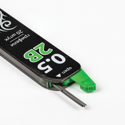 Грифель запасной BRAUBERG «Black Jack», Hi-Polymer, 2В, 0.5 мм, 20 штук