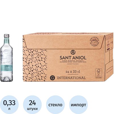 Вода минеральная Sant Aniol природ. стол. пит. негаз., ст/б, 0.33л