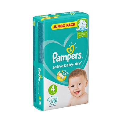 Подгузники Pampers «Active Baby», макси (9-14 кг), 70шт. (ПОД ЗАКАЗ)