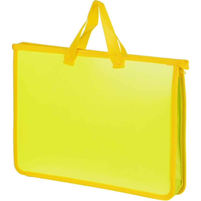 Папка-портфель пластиковая Attache Neon А4+ желтая (340×245 мм, 1 отделение)