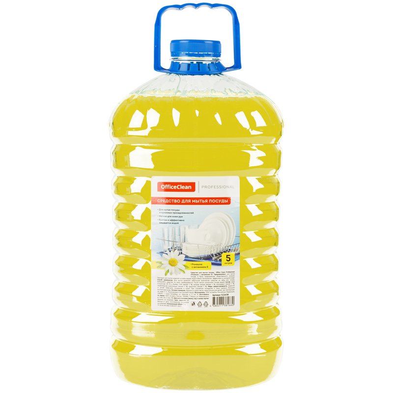 превью Средство для мытья посуды OfficeClean «Ромашка с витамином Е», ПЭТ, 5л