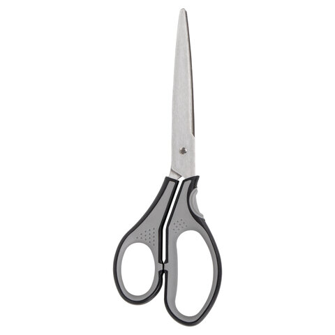 Ножницы BRAUBERG SUPER, 230 мм, серо-черные, 2-х сторонняя заточка