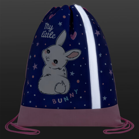 Мешок для обуви ЮНЛАНДИЯ, плотный, светоотражающая полоса, 46×36 см, «Fluffy tail»