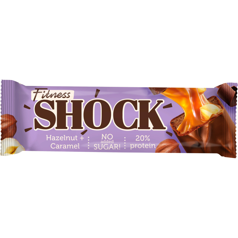 Батончик протеиновый FitnessSHOCK шоколад. карамель-фундук 50г 12шт/уп