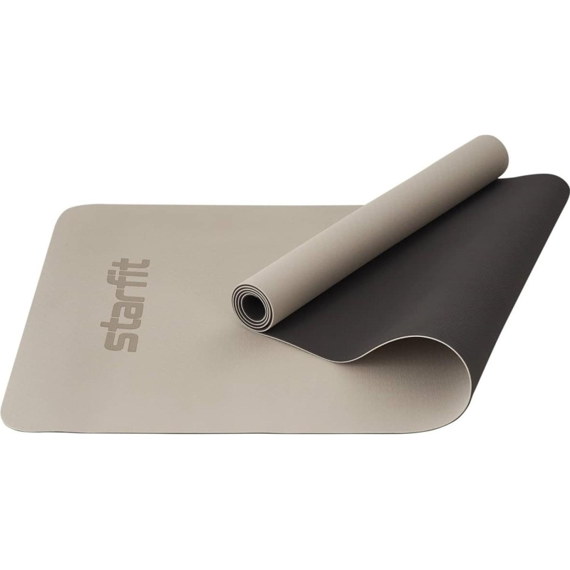 Коврик для йоги STARFIT FM-201 TPE, 0.4 см, 183×61см, черн/сер, ЦБ-00001689