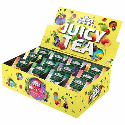Чай AHMAD «Juicy tea» ассорти 12 вкусов, НАБОР 60 пакетиков
