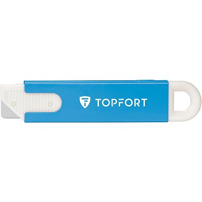 Нож безопасный мини TOPFORT для вскрытия упак. матер., трапец., мет. корпус+ABS