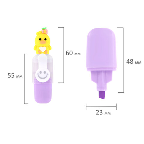 Набор текстовыделителей с топперами 6 ЦВЕТОВ ПАСТЕЛЬ, «НЕЖНЫЕ ЦЫПЛЯТА», линия 1-4мм, FUNSTER (ФАНСТЕР)