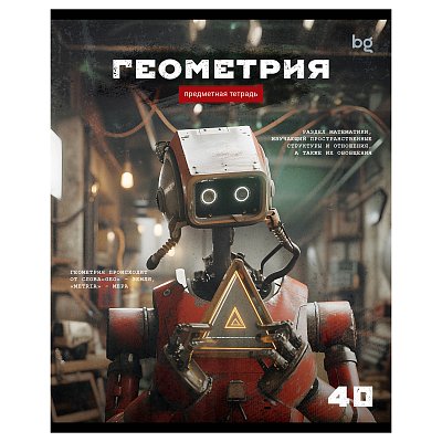 Тетрадь предметная 40л. BG «Робот» - Геометрия, эконом
