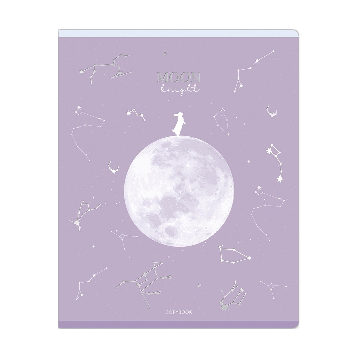 Тетрадь 48л., клетка MESHU «Moon light», матовая ламинация, тиснение фольгой, микро sandy-touch лак