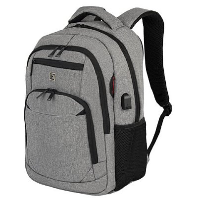 Рюкзак HEIKKI SECURE (ХЕЙКИ) универсальный, отделение для ноутбука, серый, 46×31x19 см