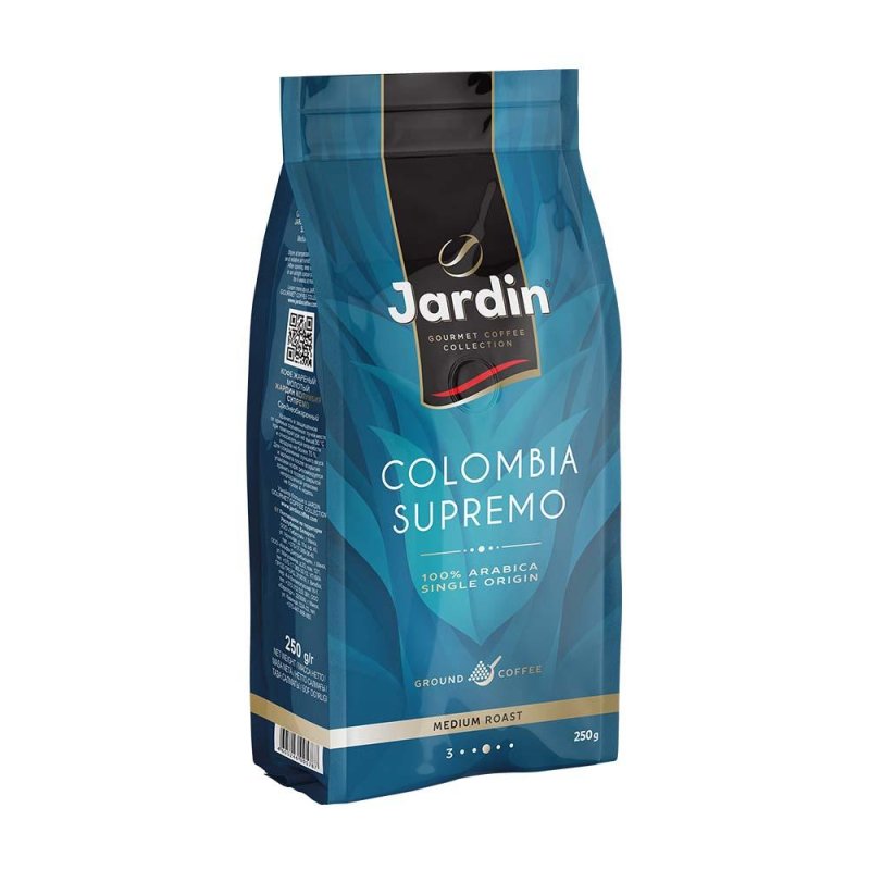 Кофе молотый JARDIN «Colombia Supremo», натуральный, 250 г, вакуумная упаковка